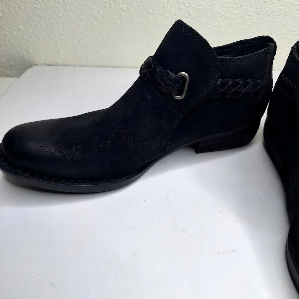 Born Sylvia Braided Leather Boots Ankle Bootie Women's 8 Western Harness Comfort